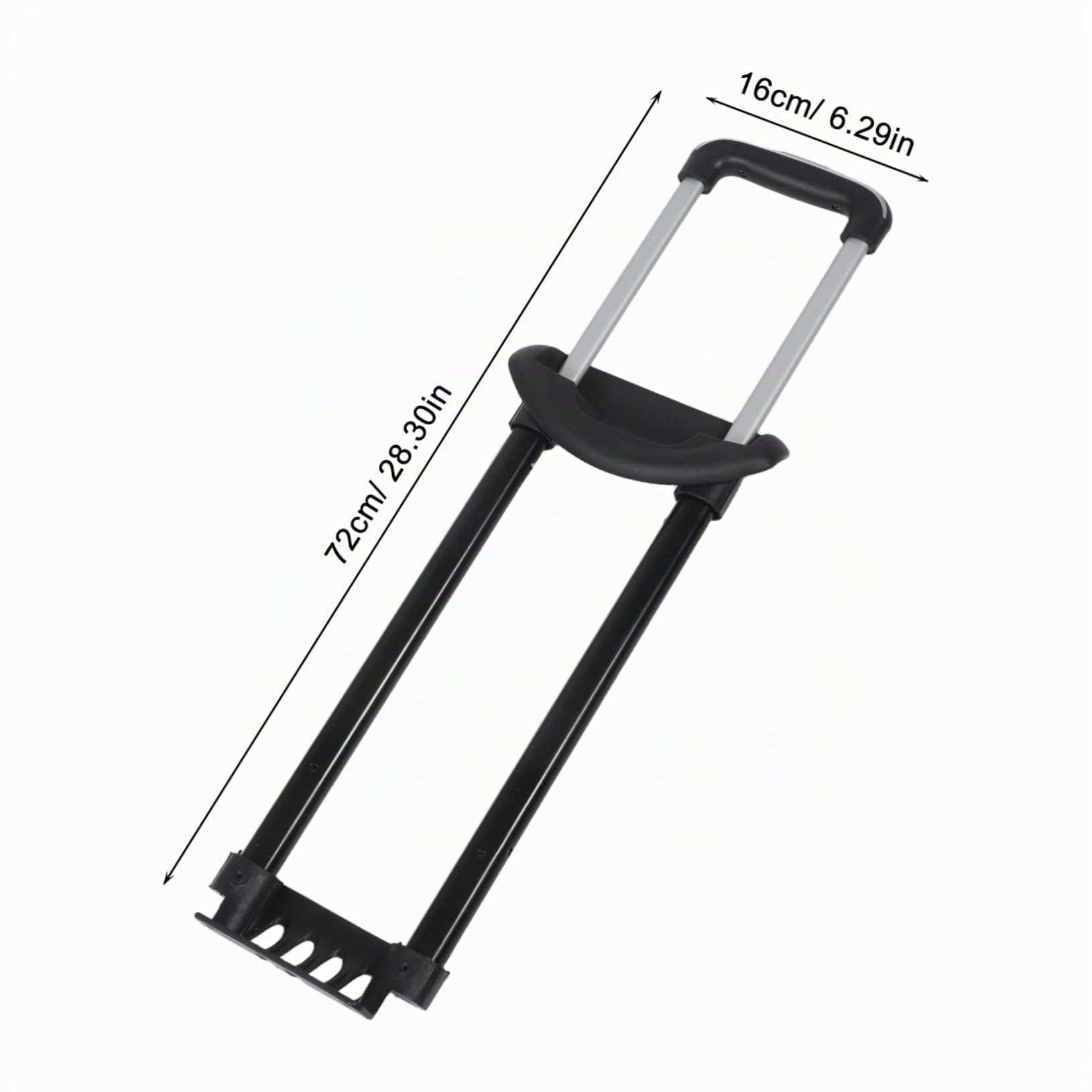 SHINEOFI Repuesto para Asa de Equipaje de Maleta de 20 Pulgadas 3 Secciones, Aluminio y Hierro, Fácil Instalación para Maletas y Maleteros Negros