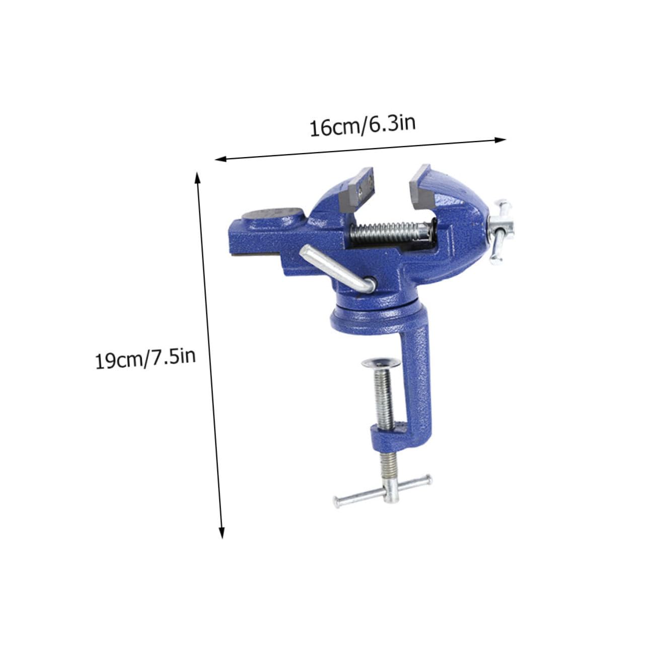 Étau de Table Pivotant Multifonction Bleu en Fer et Acier pour Atelier