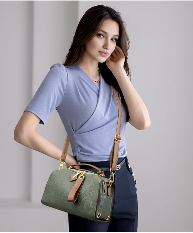 Crossbody Bags for Women Shoulder Bags Faux Leather Handbag Dual Straps, Dual Directional Zipper Medium Purse with Top Handle - Image 3