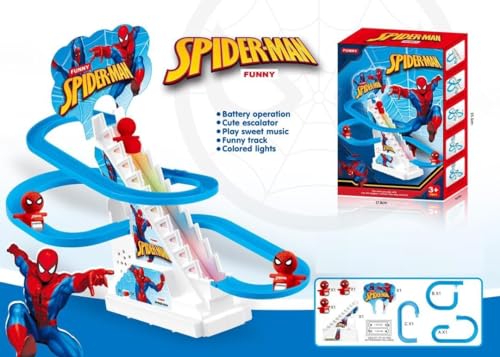 Image of MOROVIK Duck Slide Toy Set, Funny Automatic Stair-Climbing Ducklings Cartoon Race Track Set Little Lovely Duck Slide Toy Escalator Toy with Lights and Music (Duck Slide) (Track Racer)