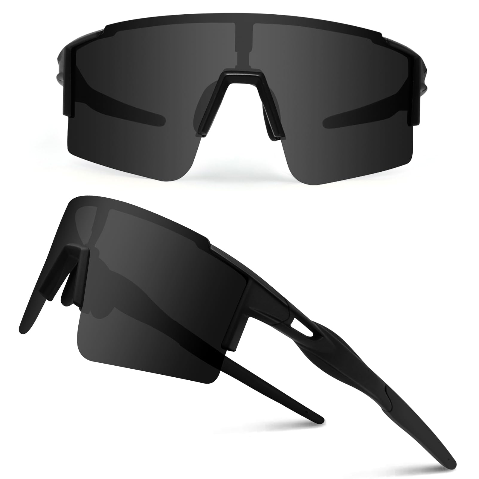 Ukoly Cycling Sunglasses for Men Women with 3 Interchangeable Lenses, Polarized Sports Sunglasses, Baseball Sunglasses