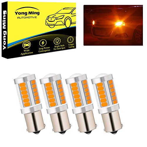 YONGMING BAU15S 7507 1156PY PY21W 5630 33SMD Ambre Super Lumineux LED Tourner Frein Arrière Signal D'arrêt Lampe Ampoule 9-26V 3.6W