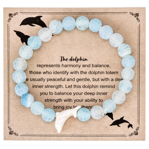 Kivosliviz Dolphin Bracelet for Women Gifts Cute Dolphins Themed Jewelry Stuff Dolphin Bracelet