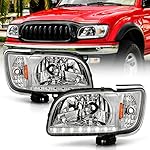 ACANII - For 2001-2004 Toyota Tacoma LED DRL Headlights Headlamp Built In Corner Lights Left+Right Driver&Passenger Side