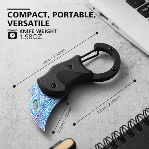 Image of Small Pocket Knife for Women Men,Cool Folding Knife Box Cutter,Folding Utility Knife with 1.38''Sharp Blade,Mini EDC Knives for Everyday Carry,Ideal Gifts for Men and Women(Lightning Texture)