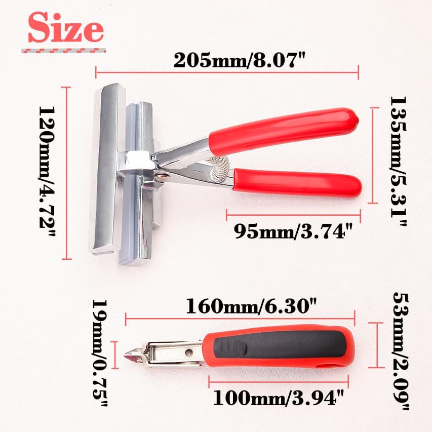 Miniatura 7 de Juego de alicates de lona y removedor de grapas, alicates para estirar, herramienta de pintura de dibujo resistente con mandíbula dentada ancha para