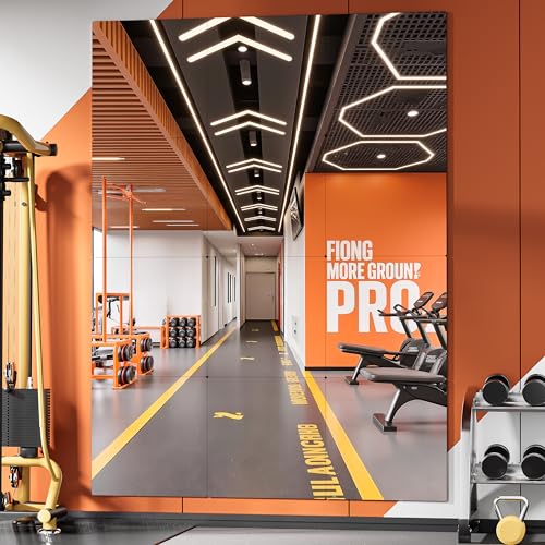Hasipu Miroirs muraux pour Salle de Sport 29L x 29l cm (Lot de 12), miroirs muraux Autocollants en Verre trempé 5 mm, sans Cadre, pour l'exercice à la Maison