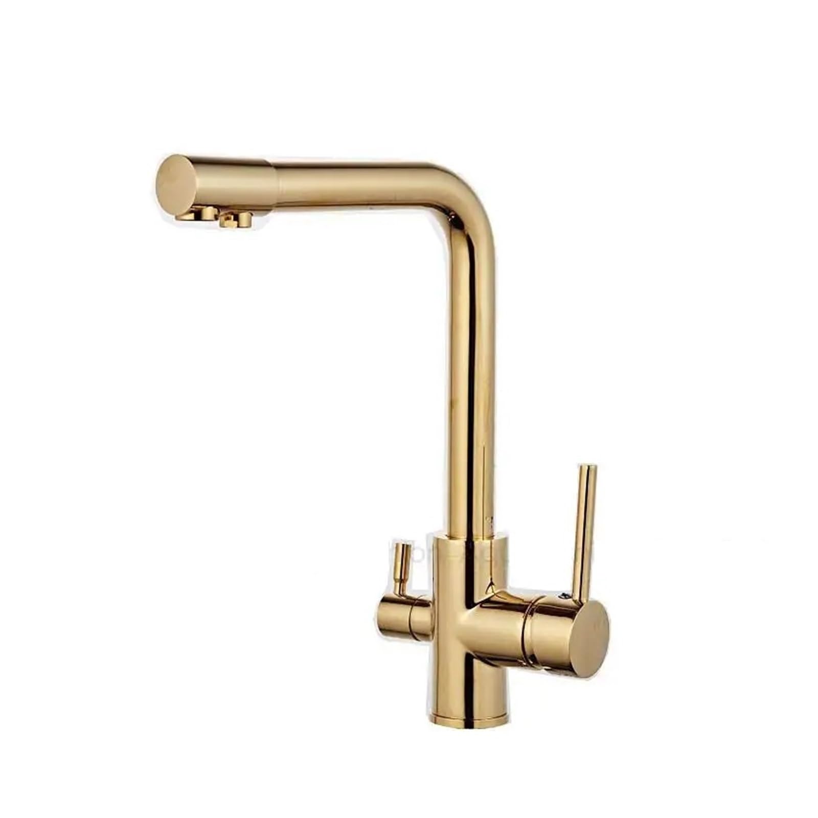 CZYWKDDPP Kitchen Tap, Gold Faucets with Filtered Water, Deck Mounted Drinking Water Mixer Brass Faucet Filter(Blu)