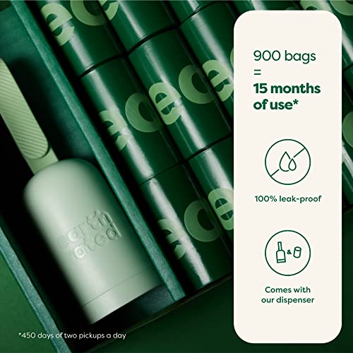 Earth Rated Dog Poop Bag Holder With Dog Poop Bags Rolls, New Look, Durable And Guaranteed Leakproof, Lavender Scented, 1 Dispenser And 900 Bags #TOP5