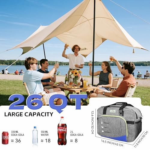Image of Electric Cooler Bag, Portable Electric Cooler, Foldable Heater Bag, Powered 12 Volt AC /DC Compatible, for Cooling Pre-Cooled Food & Drinks