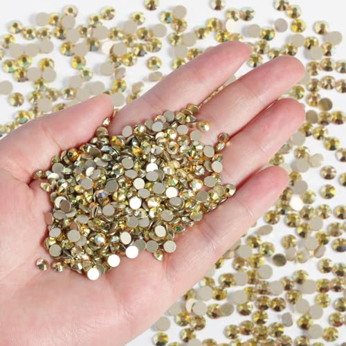 Image of Beadsland Flat Back Rhinestones Bulk, Metal Sunlight, SS16, 14400pcs | Flatback Glass Gems for Nails Crafts Clothes DIY Decoration, Glue Fix, 3.8-4.0mm