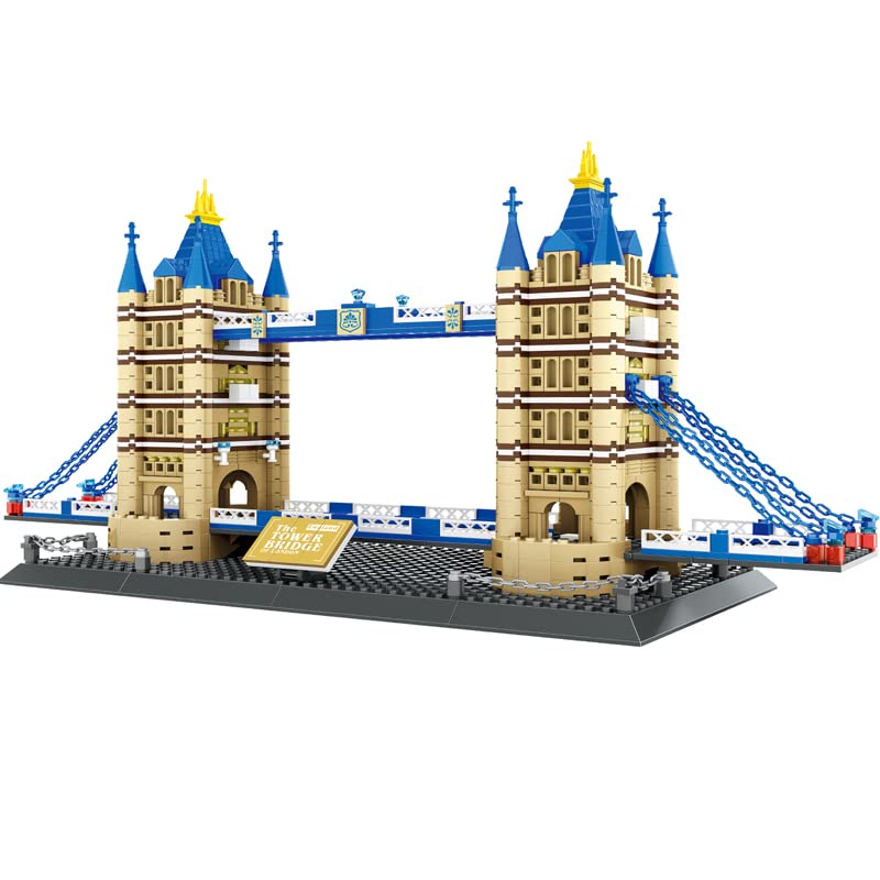 Image of Ultimate Tower Bridge London Model - Mini Bricks Set with Manual and Brick Separator Tool - Educational DIY Construction Kit for All Ages - Fun and Engaging Landmark Replica!