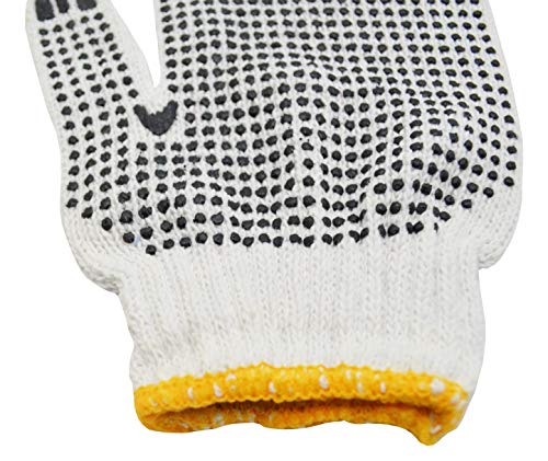 48 Pairs Pvc Dotted Knit Work Gloves For Men Women, Comfortable Non Slip Cotton Gloves For General Purpose, One Size Bulk (48 Pairs White W/Pvc Dots) #TOP3