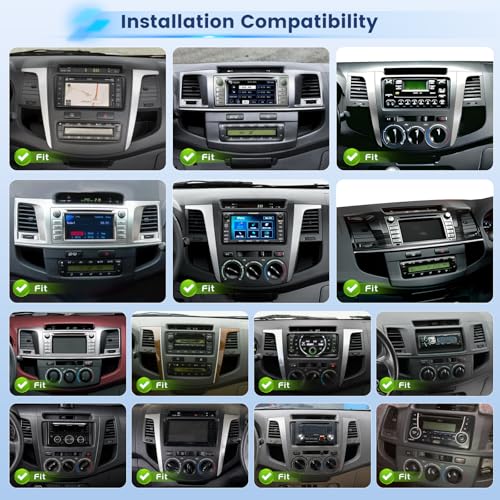 Image of Inefala 9 inch Radio for Toyota Fortuner Hilux 2005-2014 CarPlay Stereo | 2+64G, Android 15, Wireless CarPlay /Android Auto, 28UI, GPS, Bluetooth, EQ, Free Backup Camera