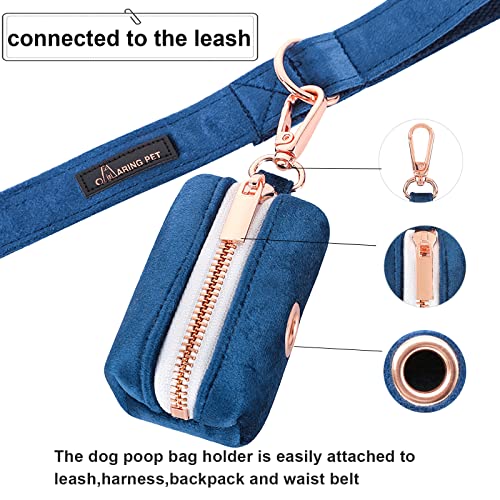 Image of ARING PET Dog Waste Bag Dispenser, Velvet Doggy Poop Bags Holders Attach to Any Leashes, Cute Portable Washable Pet Waste Pouch Dispenser with Metal Zipper