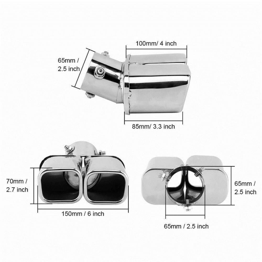 Tubo Di Scarico Doppio Universale Modificato(Bent silver)