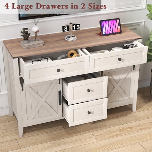 Farmhousedresserforbedroom47inchslidingbarndoorwoodtexturerusticchestofdrawers4drawersdressertvstandforbedroomneoclassicalwhite  Urban Country Home Decor Farmhouse dresser for bedroom 47 inch sliding barn door wood texture rustic chest of drawers 4 drawers dresser tv stand for bedroom neoclassical white  urban country home decor