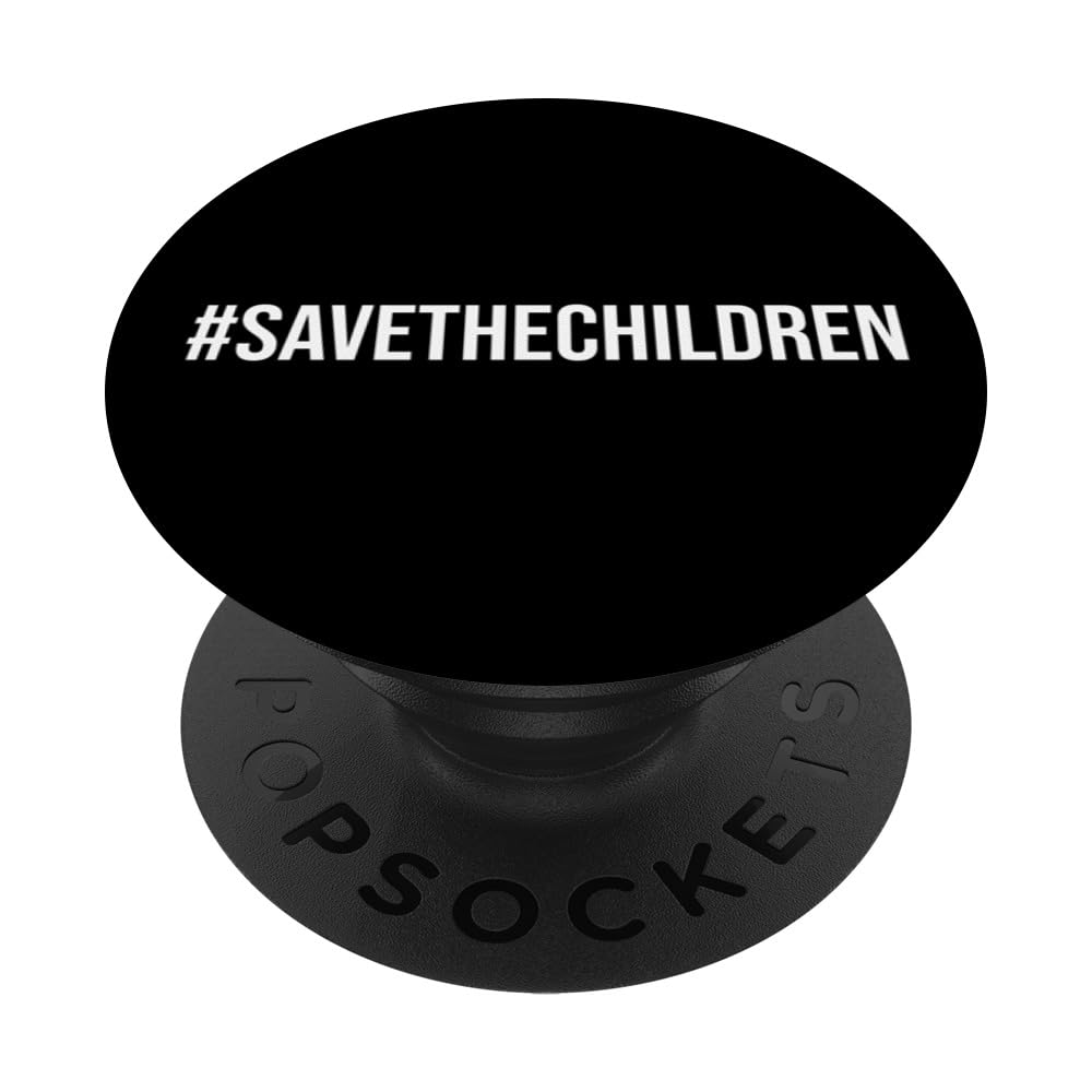 Save The Children Support Awareness Hashtag Freedom Sound PopSockets Swappable PopGrip, Black