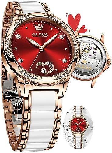 OLEVS Automatic Womens Watches Large Face Self Winding Ceramic Wa...