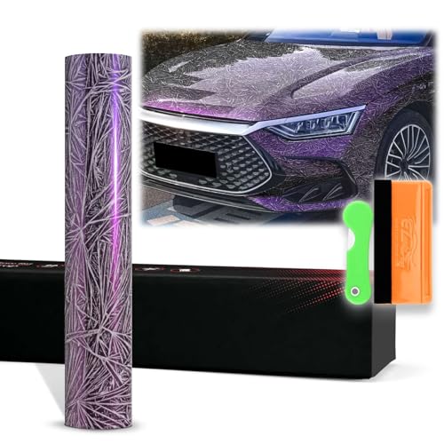 Film vinyle pour voiture gris violet 30x152 cm éclat arctique
