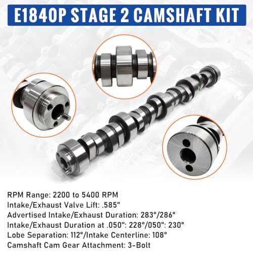 Image of E1840P Sloppy Stage 2 Camshaft Kit, Fit for Chevrolet GMC 1997-2013 4.8L 5.0L 5.3L 6.0L LS1 LS2 LS6 LQ4 LQ9 LS Cam Kit Gen 3, mit .585 inch /.585 inch Camshaft, Lifters, Head Gaskets