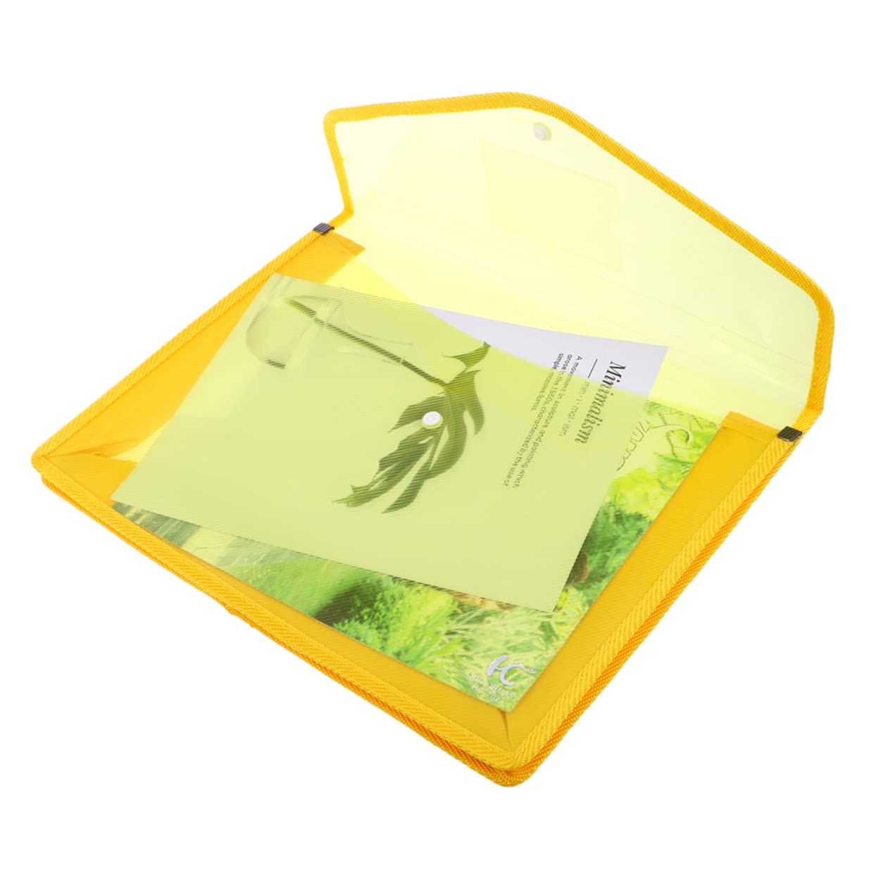 Tofficu 5pezzi Cartella Portadocumenti in Plastica Trasparente con Bottone Pressione Busta da Ufficio Sacchetto Portaoggetti per Organizzazione e Trasporto