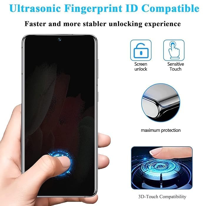 Image of Privacy UV Tempered Glass for OnePlus 12R (6.78 inch) - Anti-Spy, 9H Hardness, Scratch Resistant, 100% Fingerprint Unlock, UV Installation Kit Included