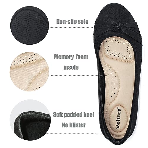 Veittes Women's Wide Width Flat Shoes, Classic Soft Round Toe Design Ballet Flats.3