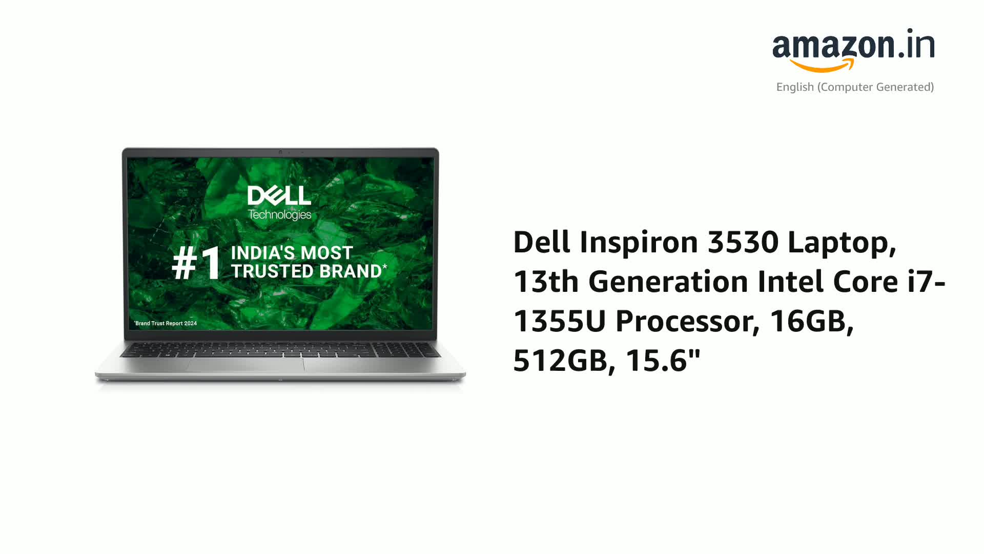 Dell Inspiron 3530, Intel Core i7 13th Gen-1355U, 16GB RAM, 512GB