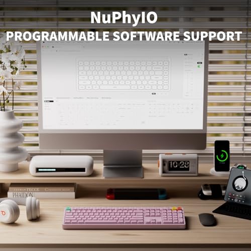 Image of NuPhy Node100 Wireless Mechanical Keyboard, Hot Swappable Custom Bluetooth Keyboard, 109 Keys Computer Gaming Keyboards, Supports Touch Gestures, PBT Keycaps, RGB Backlit, Bluetooth /2.4GHz /USB-C