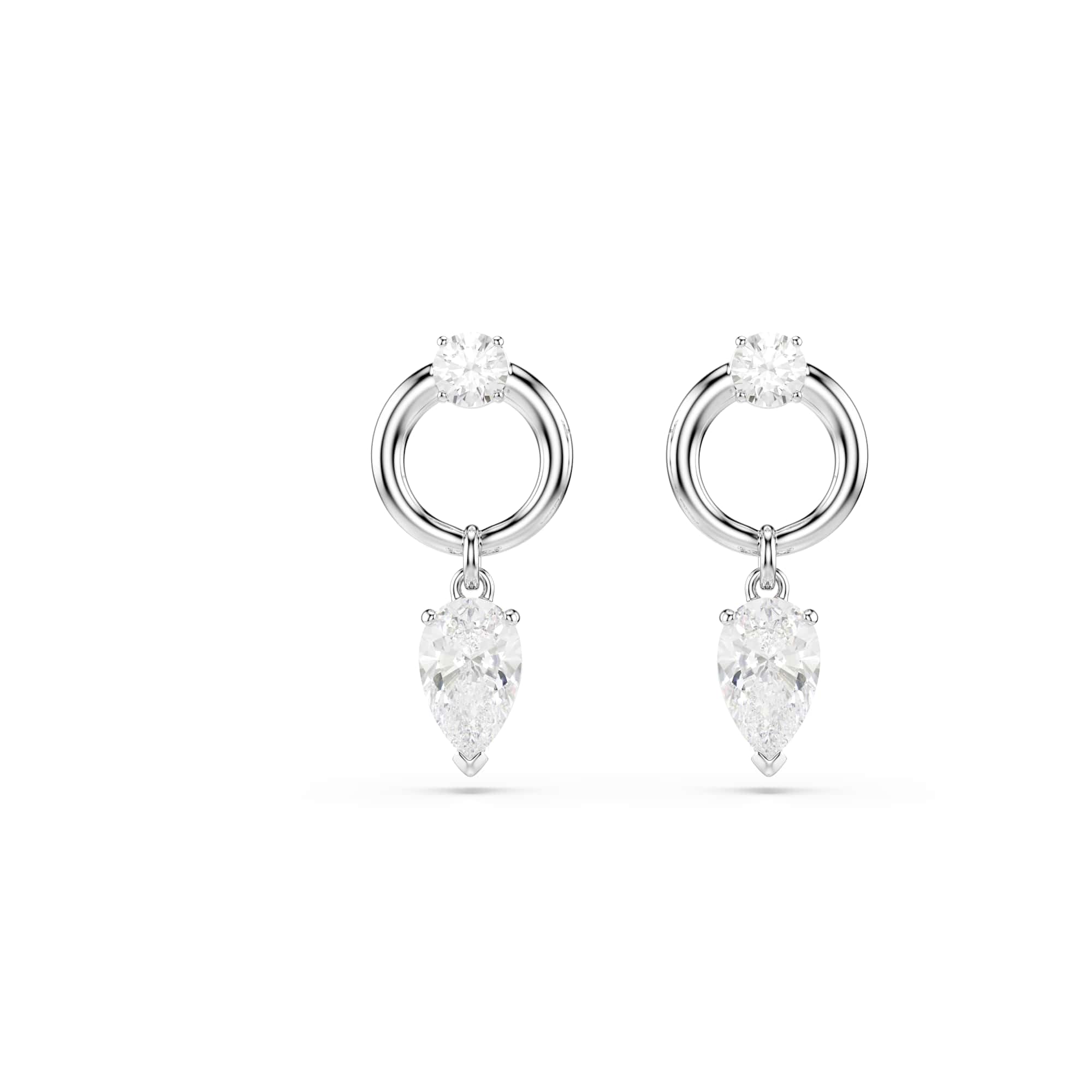 

                                                    Swarovski Mesmera drop earrings, Mixed cuts, White