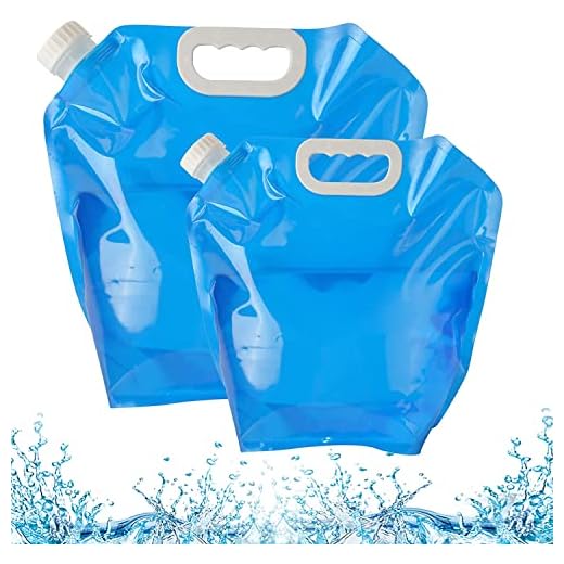 AIBAOBAO 2 Pack Bidón de Agua Plegable Portátil, 5L + 10L Bidón de Agua Plegable, Waterproof Bag Potable Portátil para Senderismo Camping Picnic Travel BBQ Deportes y Coche