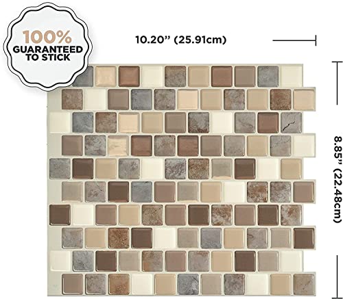 SMART TILES Peel and Stick Backsplash - 4 Sheets of 10.20\" x 8.85\" - 3D Adhesive Peel and Stick Tile Backsplash for Kitchen, Bathroom, Wall Tile - Thumbnail 2