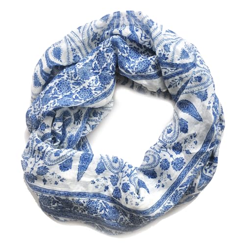 Infinity Scarf for Women Lightweight Colorful Print Silk Scarves and Wraps for Spring Shawl Neck Scarfs2