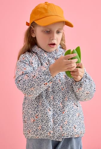 maoo garden Toddler Girls Floral Fleece Lined Jacket 3-7 Years Little Girls Spring Fall Light Windbreaker4