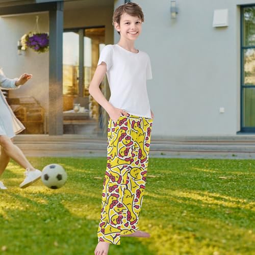 visesunny Boys Casual Pants Loose Soft Breathable Long Trousers Bottoms with Pockets Boy's Sleepwear for Kids Teens Size 6-144