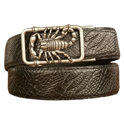 Ceinture homme à cliquet motif scorpion pour sublimer vos tenues décontractées