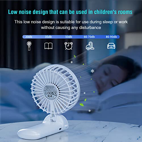 Psecici Handheld Fan, Mini Portable Fan With Lanyard,4 Speeds Level Personal Fan thumb #3