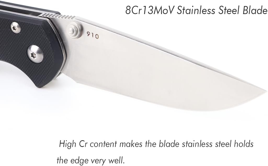 Land Knife Folding Pocket Knife with Clip 910 12C27 Blade G10 Handle Black