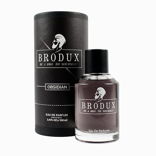 BRODUX Obsidian Handmade - Colonia natural para hombre, fusión audaz de mango helado, armadura plateada y pachulí negro, botella de 3.4 onzas