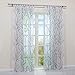 Produktbild HongYa 1 Stück Transparente Gardine Schal mit Kräuselband Voile Vorhang Fensterschal Äste Muster H/B 245/140 cm Weiß Grau