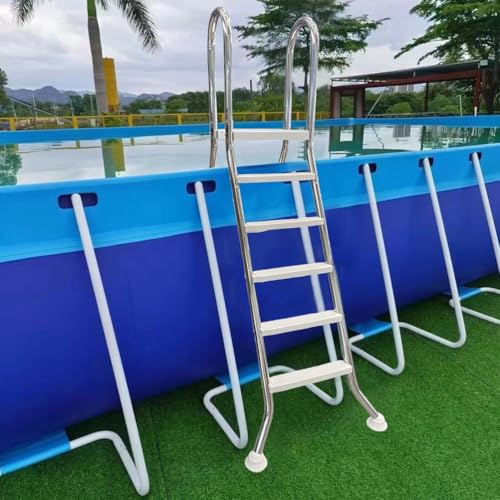 Escalera para piscina de 5 peldaños con marco acero inoxidable miniatura 3