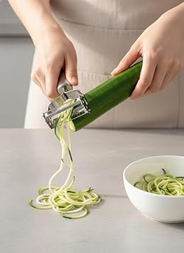 NI PRODUCT 2-in-1 Stainless Steel Multipurpose Peeler Featuring Straight Peeling Blade and Fine Julienne Shredding Cutter