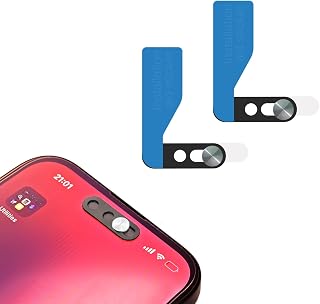 Front Camera Cover for iPhone 17/17 Plus/17 Pro/Max,Silver 2 Pack | Comes with auxiliary positioning stickers for easy alignment. never interferes with Face ID.Strong adhesive sticks