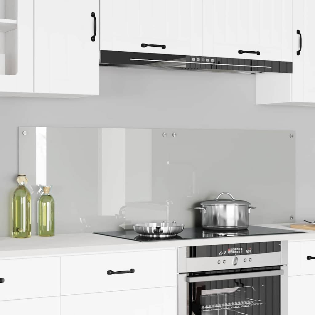 vidaXL Schienale da Cucina 2 PCS Trasparente 80 x 50 cm, Design da Cucina alla Moda: Schienale in Vetro, Parete Resistente al Calore, estetica Moderna per la ristrutturazione