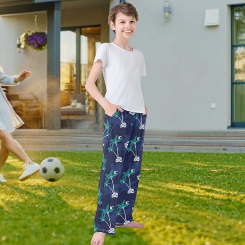 visesunny Boys' Pants Skull Palm Tree Jogger Pants Elastic Waist Long Bottoms Trousers with Pockets4