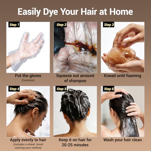 IIIMEIDU MEIDU Black Hair Dye Shampoo 3 in 1 for Gray Coverage, Semi Permanent Hair Color Shampoo for Color Treated Hair Dye for Women Men Champu Para Canas pintar el pelo 500ml — view 6