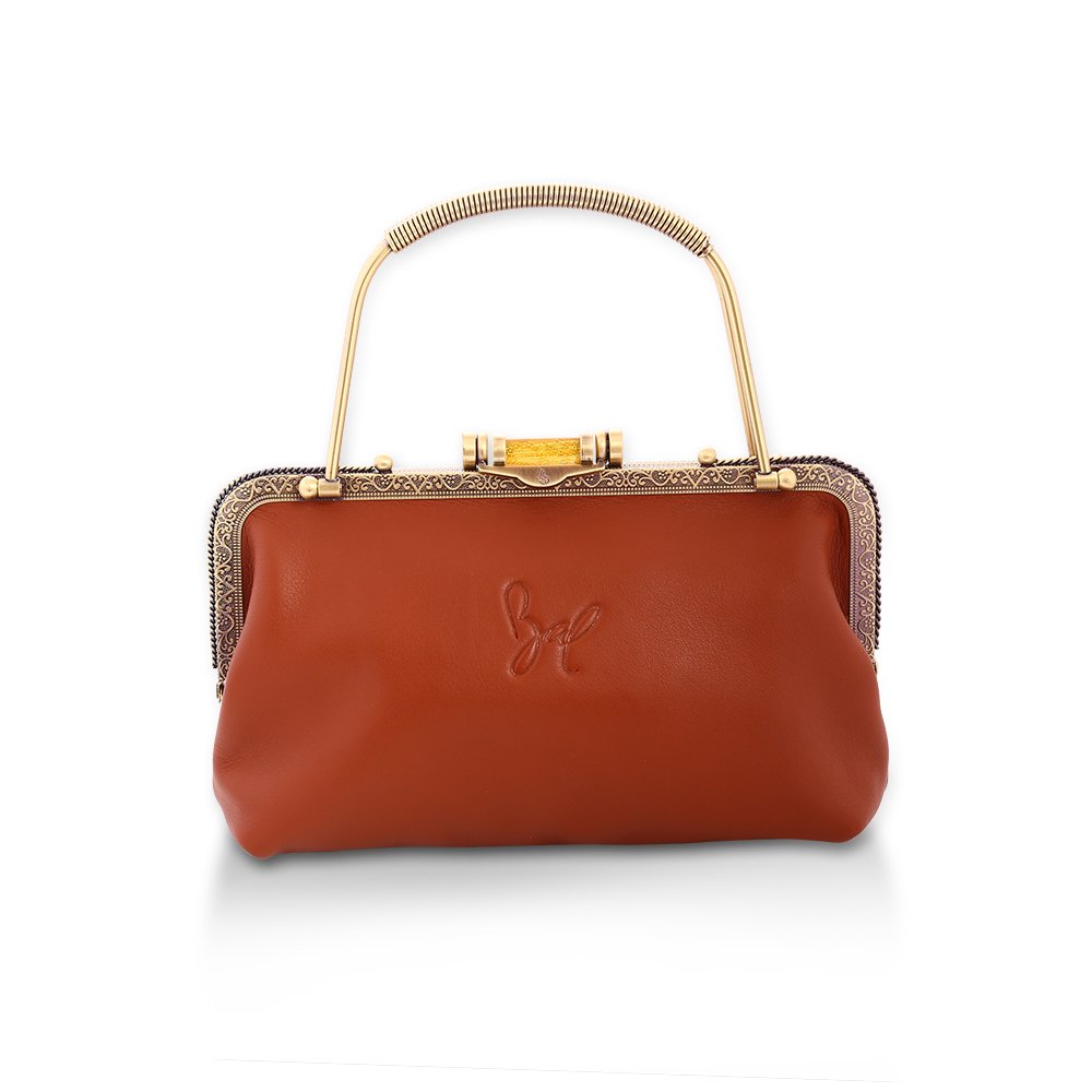 Rohit Bal Light Brown Leather Clutch Amazon.in Fashion