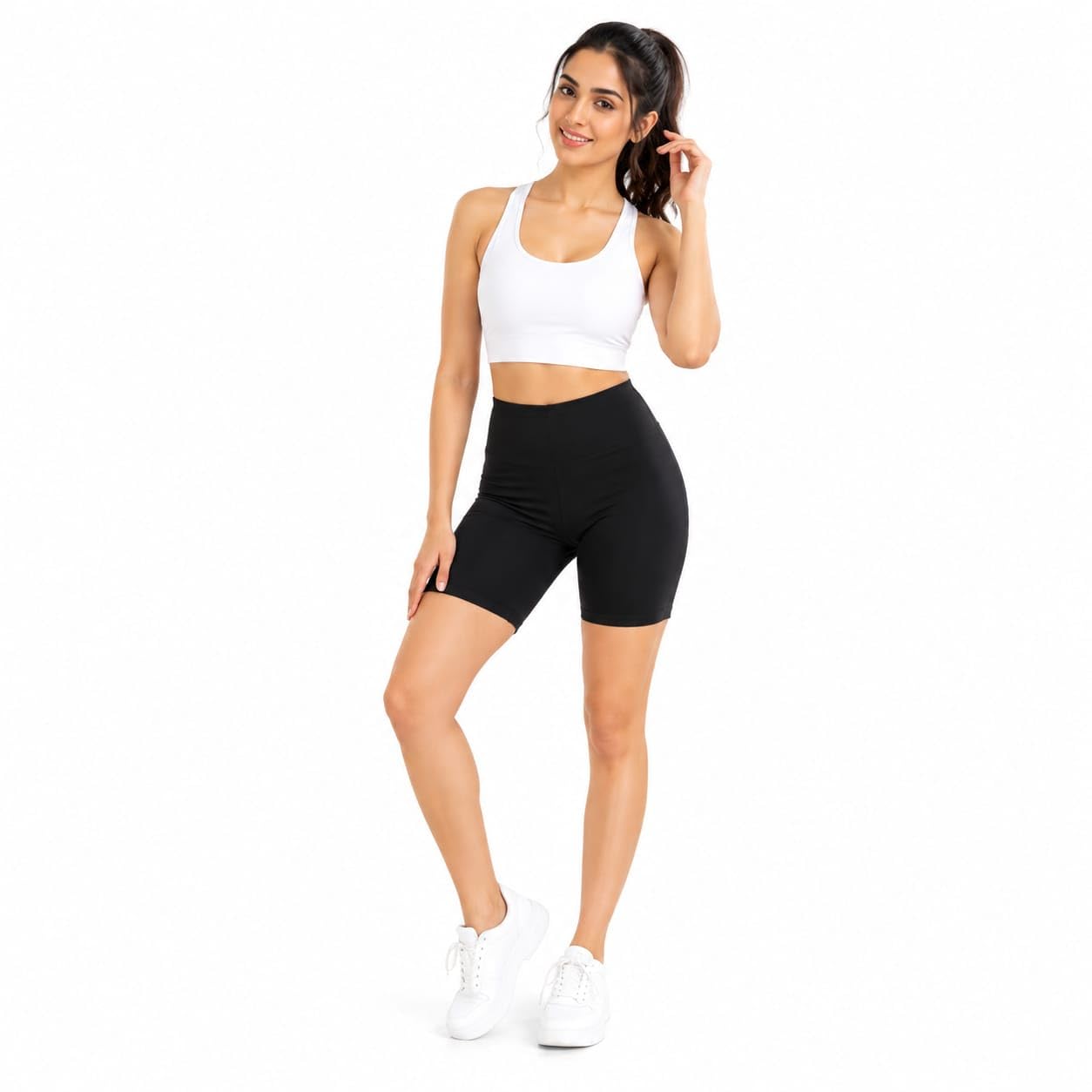ekin Women's Cycling Shorts, Black, Stretchable, Anti-Chafing, Mid Thigh Length, Under Dress Safety Shorts for Yoga and Sports-picture-52