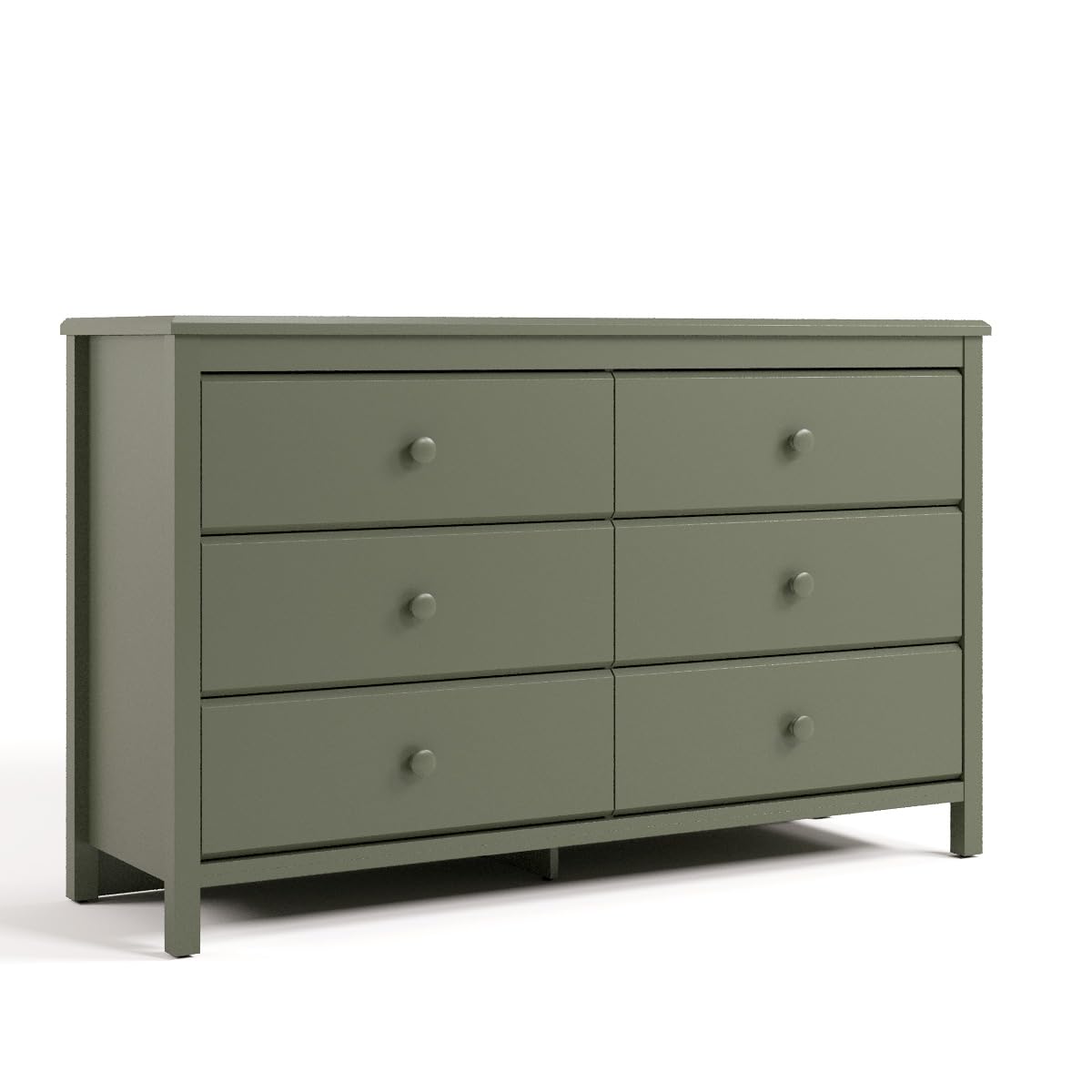 Storkcraft Alpine 6-Drawer Dresser (Olive) – GREENGUARD Gold Certified, Green Dresser for Bedroom, Kids & Nursery Storage Drawers, Safety Interlocking